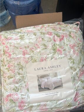 Laura Ashley Pink and Green Floral Comforter